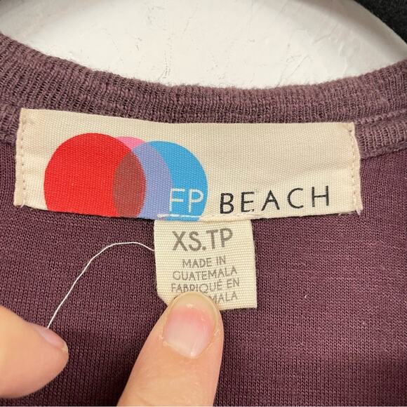 Free People Beach Dusty Mauve Long Line Cardigan Sweater Duster XS Oversized - Picture 2 of 11